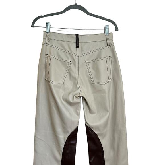 Still Here Vegan Leather Tate Straight Pants in Oxford Bone sz 24 $350 - Picture 4 of 12